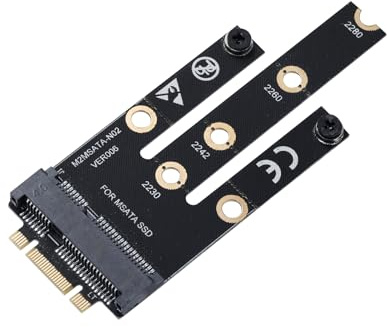 YABOANG M.2 NGFF to mSATA SSD Adapter Card, M.2 NGFF B/B+M key to Mini SATA 3.0 SSD Hard Drive Converter Board Enclosures for Desktop or Laptop