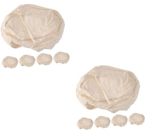 Cabilock 10 Piezas Juego de cestas para fermentar pan. cesta de pan para hornear tela Forro para cesta de pan de masa. ronda tapa del cuenco pan de molde Otras cestas de almacenamiento paño
