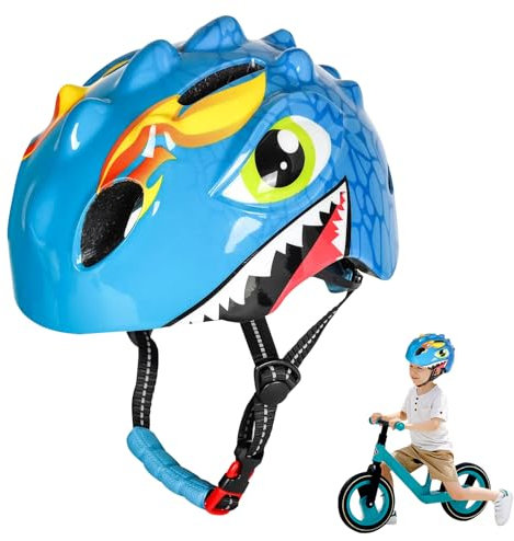 Fahrradhelm Kinder,Verstellbarer Kinderhelm für Jungen und Mädchen im Alter von 3–8 Jahren, Multisport-Kinderhelm (50–54cm), Sicherheitshelm für Fahrrad, Roller,Skating(Blau)