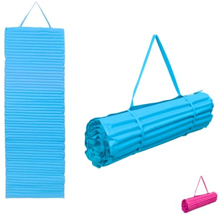Paluplus Materassino da Spiaggia Arrotolabile, Misura 180x60 cm, Stuoia con Imbottitura Isolante, Lettino con Tracolla per Mare, Campeggio, Escursioni, Picnic, Giardino -8383C (Azzurro)