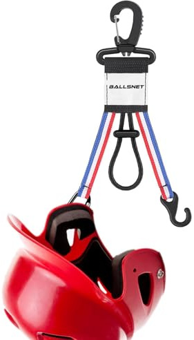 Softball Equipment Hanger, Fence Hook Baseball Hanger - Softball Bag Dugout Organizer with Elastic Cord,Reusable Helmet Hanger Organizer for Team