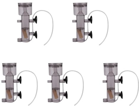 GIWFBQTR 5X 600L / H Mini Acuario Tanque de Coral para Peces Marinos Interior Skimmer de ProteíNa Suspendido en Aire con Tubo de Piedra de Aire de Madera
