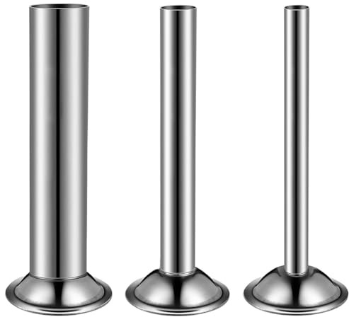 Accessoires pour hachoir à viande électrique : 3 tubes de remplissage en acier inoxydable avec entonnoirs | Accessoires de remplissage durables pour saucisses faites maison, préparation des aliments