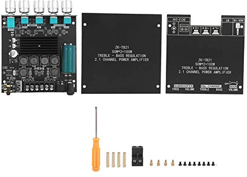 ZK-TB21 2.1 Channel Power Amplifier Board Audio Amplifier Module Stereo Amp Board with 5.0 for Subwoofer Left Right Channel Output