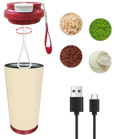 316 Edelstahl Protein Shaker, Thermoshaker, Shaker Proteinshake USB Wiederaufladbar, 500ML Eiweiß Mixer, Blender Bottle für Potein Pulver und Milchshake, Shake Becher BPA-frei