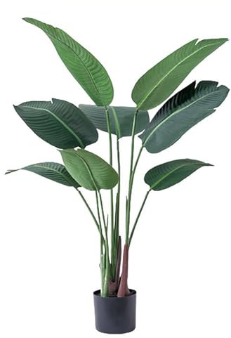 Tropical Vertes Palmier Artificiel Arbre Plantes Artificielles Arbre Artificiel En Pot Palmier Fausse Avec Feuilles Bananier Pour Maison Salon Moderne(90cm/3ft)