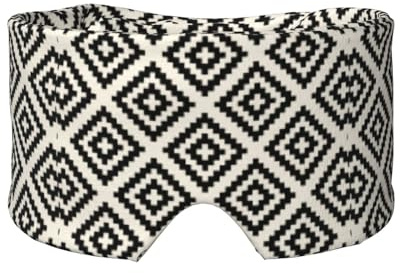 Geometrisches Muster Schwarz und Creme, Vollständige Augenabdeckungen, lichtblockierende Augenmaske, Schlafaugen- und Ohrenschützer