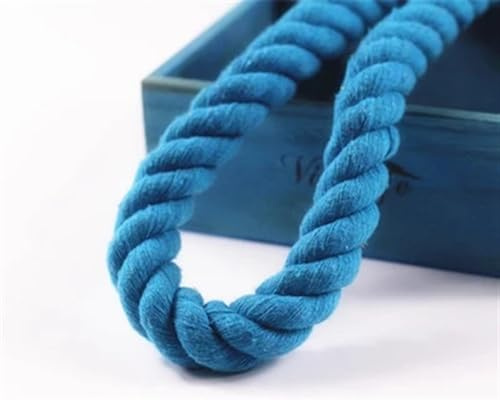 RUHTEUO 20 mm, 3 Anteile, gedrehte Baumwollschnur, rund, dick, gewebt, for Taschen, Heimtextilien, Dekor, Fadenschnüre(Lake Blue)