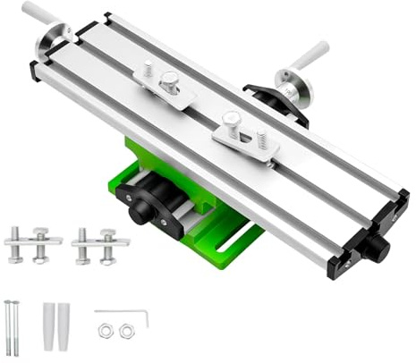 Multifunction Milling Machine Worktable - Precision Cross Slide Table, Compound Drilling Slide Table for Mini Bench Drill Stand, Woodworking, Metalworking, 310x90mm, Home Workshop
