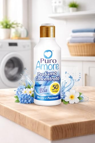 Puro Amore Profumo Concentrato Blu per Bucato e Pavimenti – Essenza Intensa e Fresca, Lunga Durata, fino a 50 Lavaggi – Fragranza Pulito Fiorito (1)