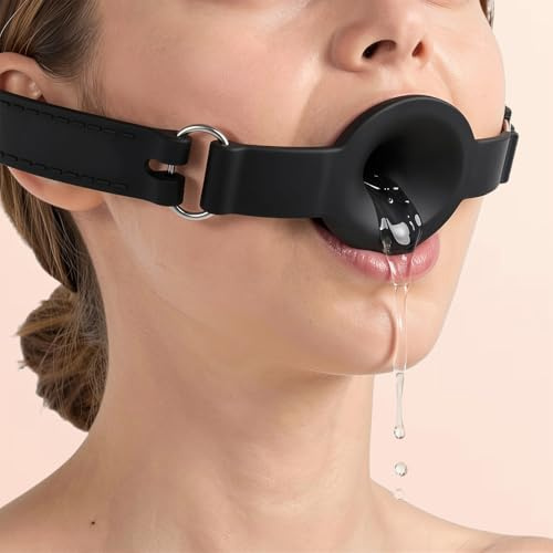 AROROMI Silicone Knebel Ball Verstellbarer Mundknebel für Bondage SM Fetisch SexSpiele Ball Gag Plug Mundknebel Training Sexspielzeug für Paare