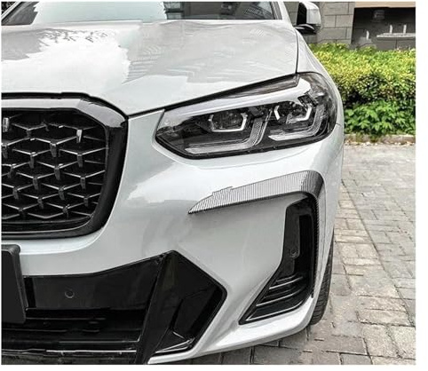 Auto Frontspoilerlippe Splitter Für BMW Für X3 Für X4 Für X5 G01 G02 G05 Sport 2018-2023 Frontschürze Lip Spoiler Nebel Lichter Rahmen Grille Tuning Splitter(A 22-23 Carbon Look)