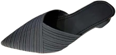 Generico Scarpe Tacco Basso Donna Largo Sandali Bianchi Pantofole da Infilare con Tacco Spesso,Medio,Punta Chiusa E A Punta Pantofole Donna Chiuse Estive Sandali con Zeppa (Black,40)