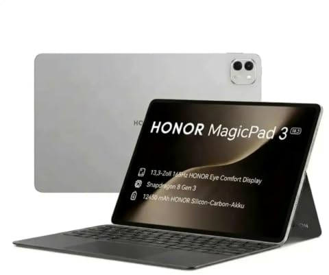 HONOR MagicPad 3, 16+512GB,13,3 165Hz 3.2K Eye Comfort Tablet Android, Snapdragon 8 Gen 3, Batteria 12450mAh, Wi‑Fi 7,8 Altoparlanti, AI Produttività, Ultra Sottile 5,79mm, Grigio