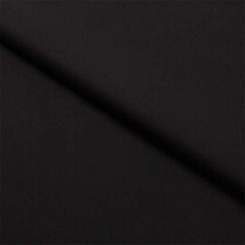 Stoff Meterware 100% Baumwolle Linon - Einfarbig, Uni, Schadstoffgeprüfter Stoff, Pflegeleicht – Dekostoff Bettwäsche Bekleidung Gardinen Vorhänge - 1 Meter (Schwarz)