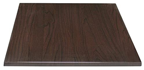 Bolero Pre-drilled Square Table Top in Dark Brown - 600(W) x 600(D) mm