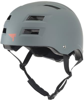 Flybar Bike Helmet- Multi Sport Dual Certified Adjustable Dial, Skateboard Helmet, Roller Skating, Pogo, Electric Scooter, Snowboard, Boys and Girls Kids- Adults Helmets (Grey,L-XL)