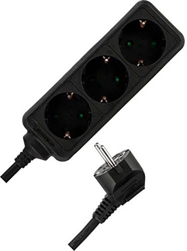 REV Multiprise 3 Prises - Câble de 5 m - 3 500 W - Noir