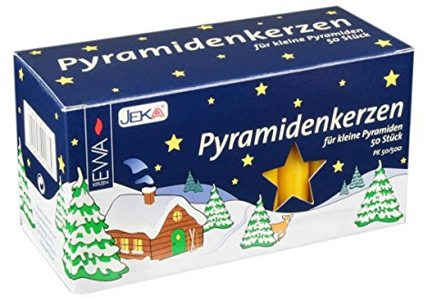 ISDD Cuckoo Clocks Weihnachtspyramide Hochwertige Pyramidenkerzen honigfarben - 1,4 cm Durchmesser - Original Erzgebirge - Müller Kleinkunst