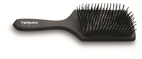 Termix Detangling Hairbrush Professional Paddle Brush with Non-Slip Handle and Thick and Resistant Bristles Black Colour