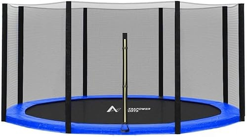 Trampolin Netz Randabdeckung Trampolinzubehör Set Trampolinnetz Randabdeckung für Trampolin Ø 244 cm 6 Stangen UV-beständig Reißfest Trampolinnetz Trampolinschutz Ersatznetz Federabdeckung Umrandung