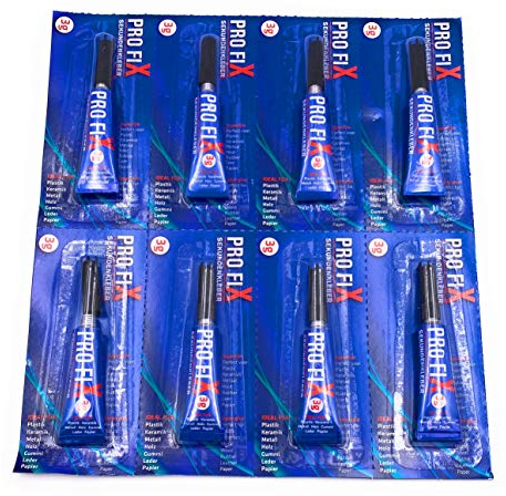 PRO FIX Sekundenkleber 8x 3g Tube Tuben EXTRA STARK Glas,Keramik, Holz, Metall (8x3 Gramm)