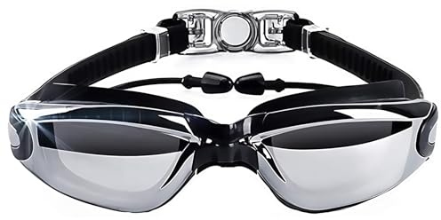 Hersvin Schwimmbrille (M/0 bis M/-8,0) UV400 Anti-UV Anti Nebel Schutzbrille für Erwachsene Männer Frauen Kinder