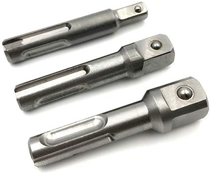 3pcs SDS Impact Socket Driver Drill Set, 1/4 3/8 1/2 Chuck Adaptor Power Drill Bit for Sds Plus Hammer