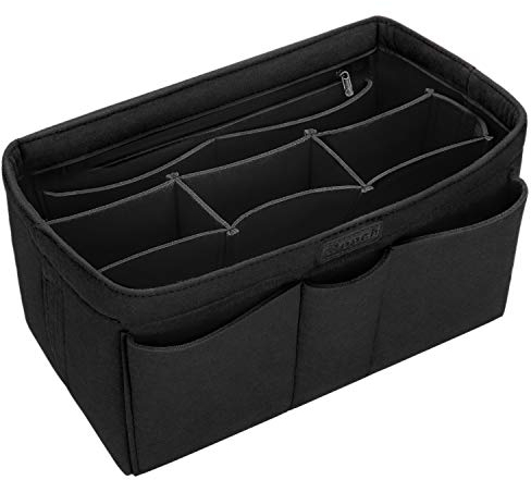 Ropch Taschen Organisator für Frauen Handtaschen, Filz Taschenorganizer Bag in Bag Handtaschenordner Organizer für Handtaschen, Schwarz - L