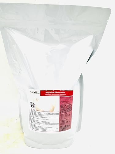 Molybdate d’Ammonium – Correcteur de carence en Molybdène – Engrais foliaire – Poudre soluble – Pur à 99% – 1KG – Conditionné en France