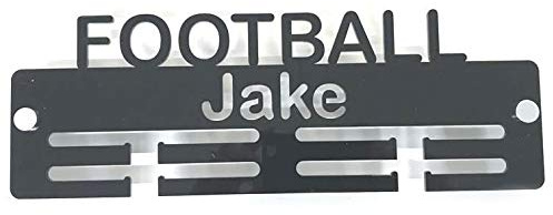 Super Cool Creation Medaillen-Aufhänger Fußball, personalisierbar, Hellgrau