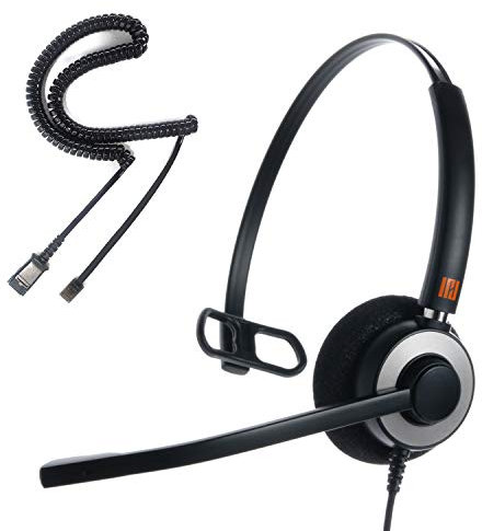 IPD IPH-160 Auricular para teléfono Fijo con cancelación de Ruido monoaural Profesional para Oficina de Centro de Llamadas con Cable U10P Funciona con AvayaLucent