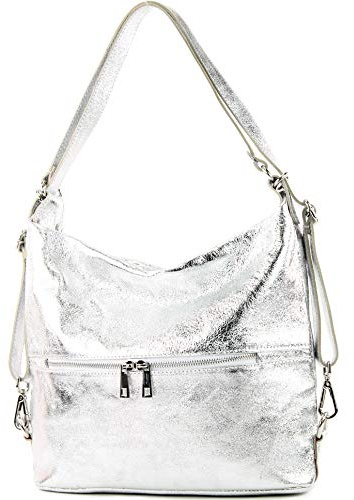 modamoda de T189 Damen Leder Rucksack Schultertasche, handmade in Italy