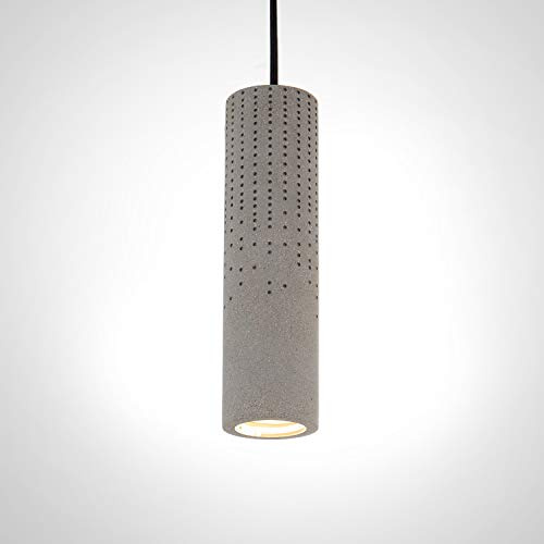 Paco Home Luminaria Suspendida, GU10, Lámpara Para Salón, Comedor Y Cocina De Altura Ajustable, Color: Hormigón-piedra-gris, Bombilla: Sin bombillas