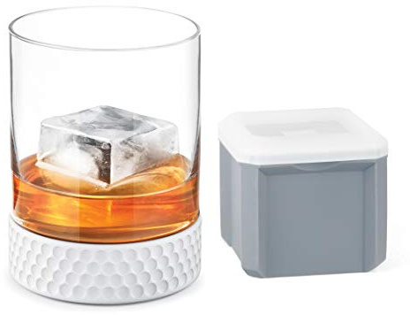Final Touch Hole-in-One Whiskey/Cocktail-Golfbecher, Sportgläser mit quadratischer Eisform, 350 ml (FTA6655)