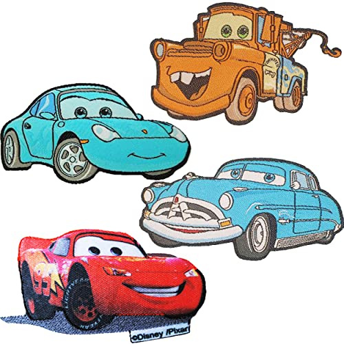 alles-meine.de GmbH Bügelbild - Cars - Auto - Lightning McQueen - 8,2 cm * 4,5 cm - Aufnäher/Applikation/Aufbügler - gestickter Flicken - Bügelflicken/Hosenflicken - Bügels..