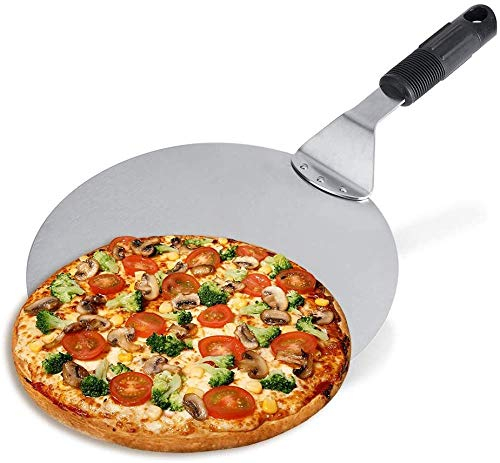 Edelstahl-Pizza-Schale, 10-Zoll-Pizza-Runde, Backschaufel, Küchenschaufel, Restaurant, Kochwerkzeug Mit Rutschfestem Griff