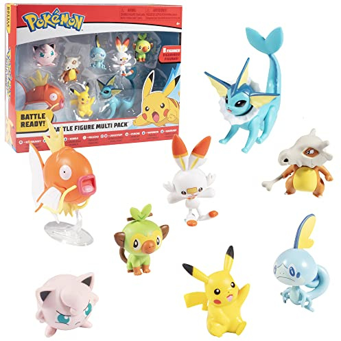 Pokémon Personaggi Set 8 Pack 5-8 cm – Giochi Nuovo 2022 – Pikachu Vaporeon Scorbunny e altro ancora - Figurine Action Figure - Ufficiale Giocattoli