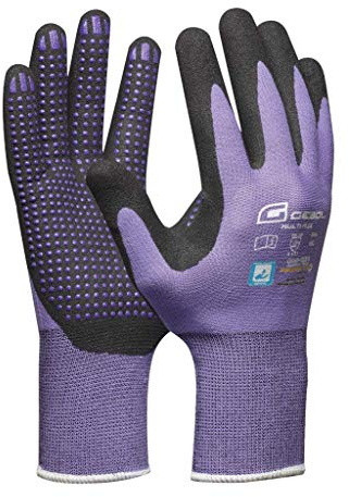 Gebol Multi Flex Lady, 1 Paar Arbeitshandschuhe Damen, Nitril-beschichtete Gartenhandschuhe mit Noppen für extra Grip, atmungsaktiv, dermatologisch getestet, Gr.S (Gr.7), Lila