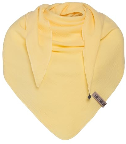 KNIT FACTORY - Liv Dreieckstuch - Tuch Schal für Damen - Weiches Musselintuch - Für Frühling und Sommer - 100% Bio-Baumwolle - Citrus