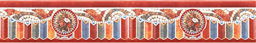 Tapetenbordüre zum Abziehen und Aufkleben, Wandbordüre für Zuhause, dekorative Bordüre für Badezimmer, Wohnzimmer, Küche, Vintage, Blau, 10,6 cm x 1000 cm