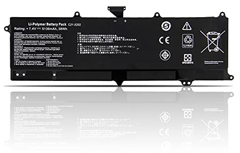 K KYUER 38Wh C21-X202 Laptop Batteria per ASUS VivoBook S200 Q200 X201 X202 F201 F202 S200E Q200E X201E X202E F201E F202E S200E-CT209H S200E-CT198H X201E-DH01 X202E-CT3217 CT143H Notebook Battery