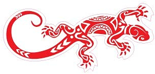 salamandre maori Lizard logo 652 autocollant sticker - Taille : 17 cm - Couleur : rouge