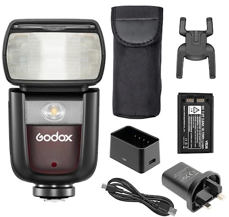 Godox V860III-S 76w V860 III Flash On-camera Speedlite Li-ion Battery Flashgun Auto Focus TTL HSS Fast Recycle Time Studio Flash LED Speedlight Wireless Lamp Photo Lighting Compatible With Sony Camera