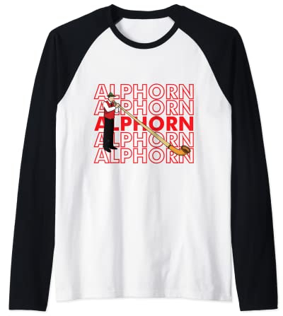 Schweizer Musiker Alphorn Musikinstrument Alpen Schweiz Raglan
