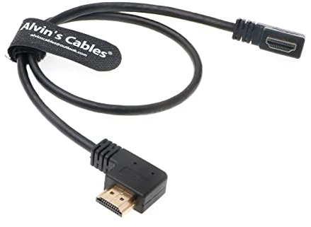 Alvin's Cables 8K Cable HDMI 2.1 Haut Débit pour Atomos Ninja V Moniteur Gauche à Droite Angle Cable Hdmi Coudé pour Z CAM E2, pour Sony FS5 | FS7| A7S3 Caméras 19,68 Pouces|50CM