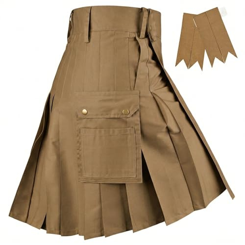 Utility kilt for Men Modern Scottish Phantom Mens Kilt for Everyday Wear with Cargo Pockets
