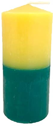 Vela Esoterica para Abrir los Caminos - Velón RITUALIZADO listo para encender [HECHO A MANO] (Amarillo y Verde)