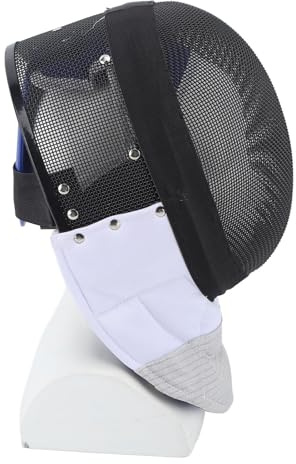 Máscara de Esgrima, Casco Protector Con Babero Acolchado Para Práctica Diaria y Competencia, Color Negro (S)