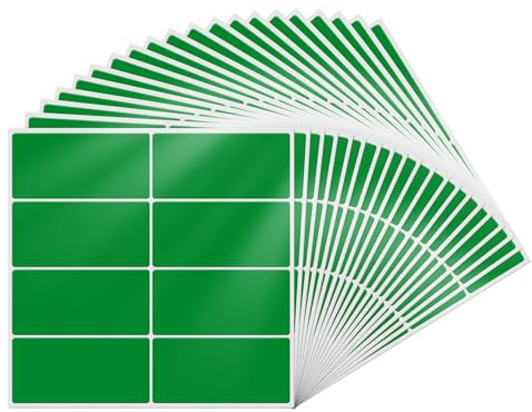 YIKIADA Grün Etiketten 40 × 19 mm Rechteckig Selbstklebend Klebeetiketten Wasserdicht Aufkleber für Marmelade Beschriften Adressetiketten 160 Stück